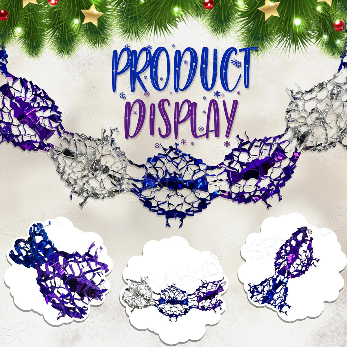 2M Long Star Garland Christmas Hanging Decoration