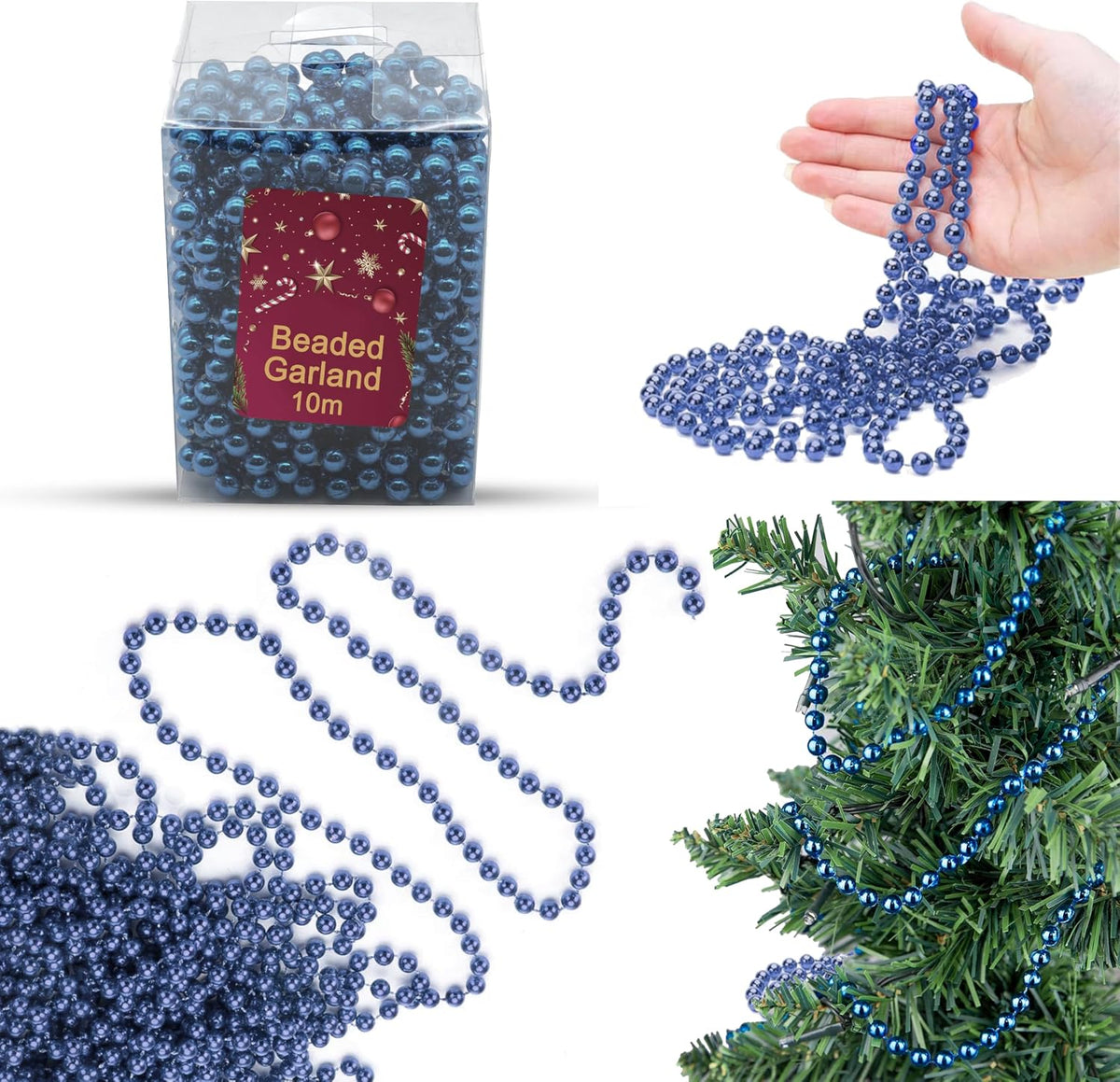 10m Bead Garland Christmas Tree Decoration