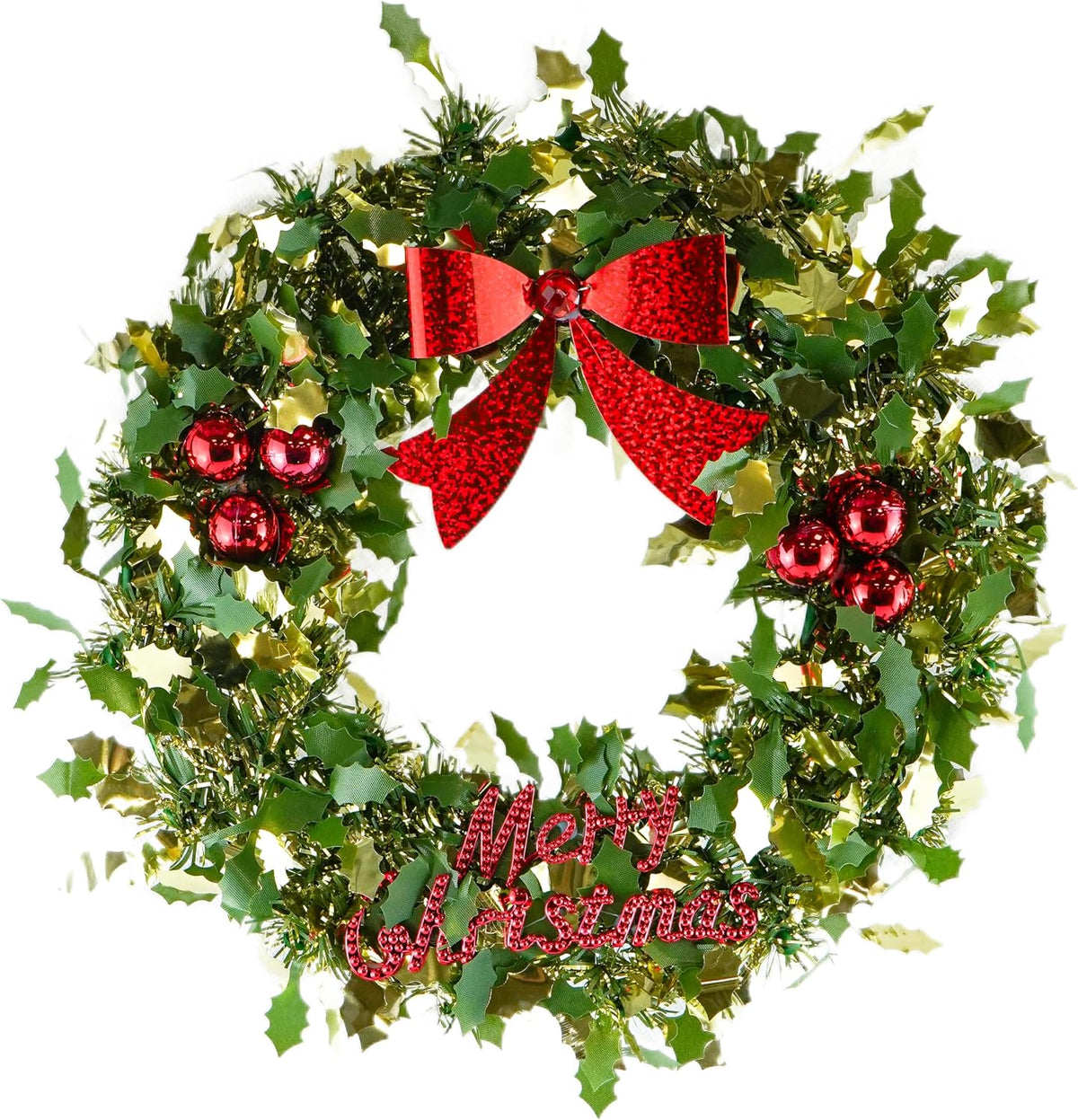 Christmas Home Door Tinsel Wreath 21cm