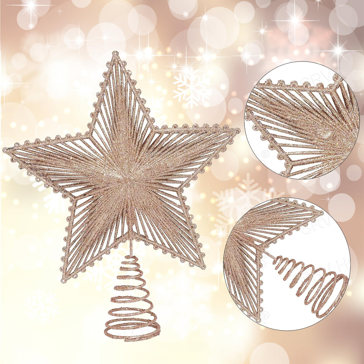 Glitter Star Christmas Tree Topper