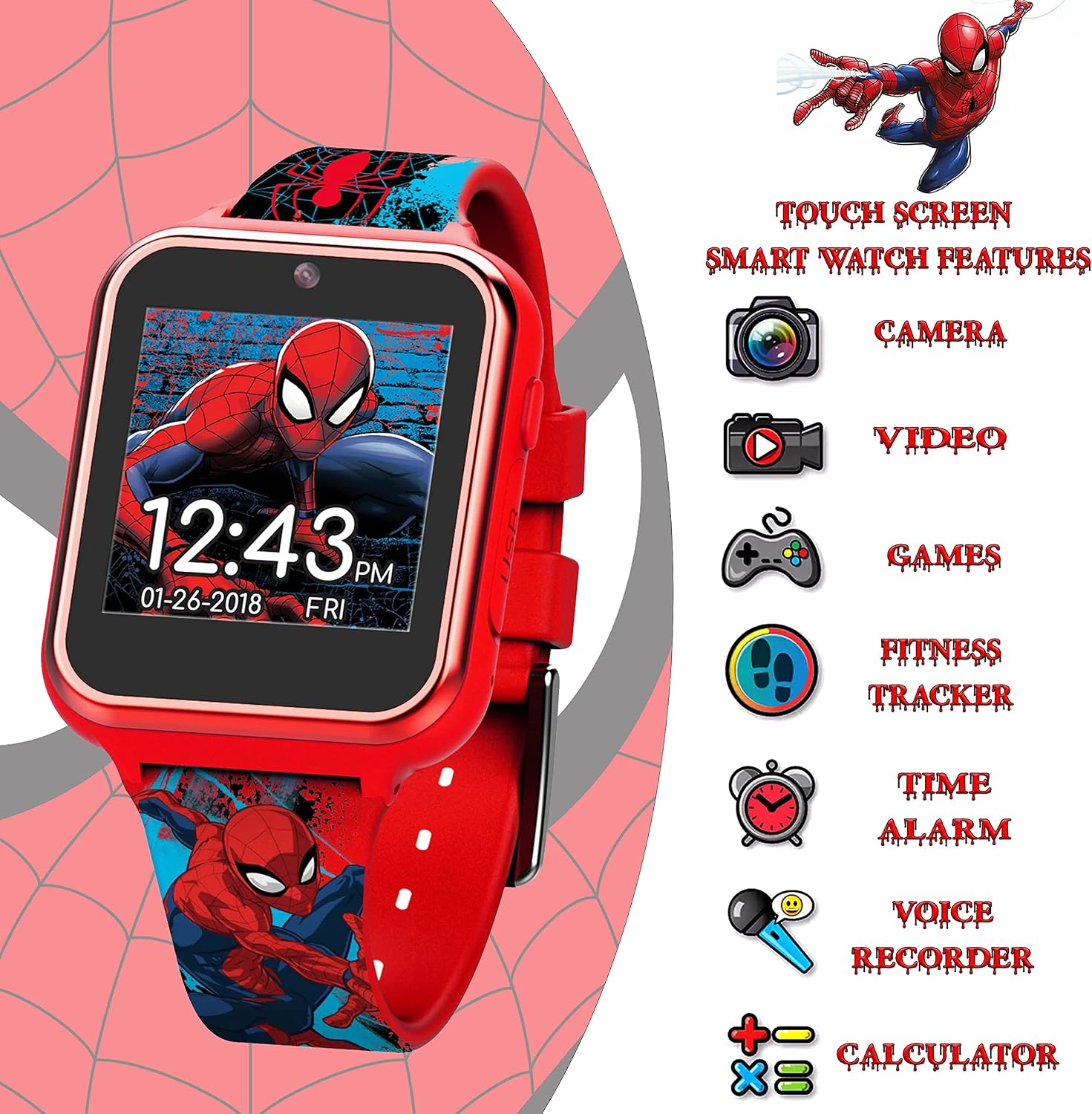 Spiderman Kids Interactive Smart Watch - 22cm