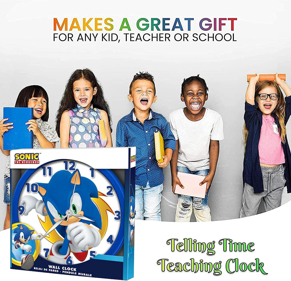 Sonic Kids Licensed Round Wall Clock 25cm – view 2