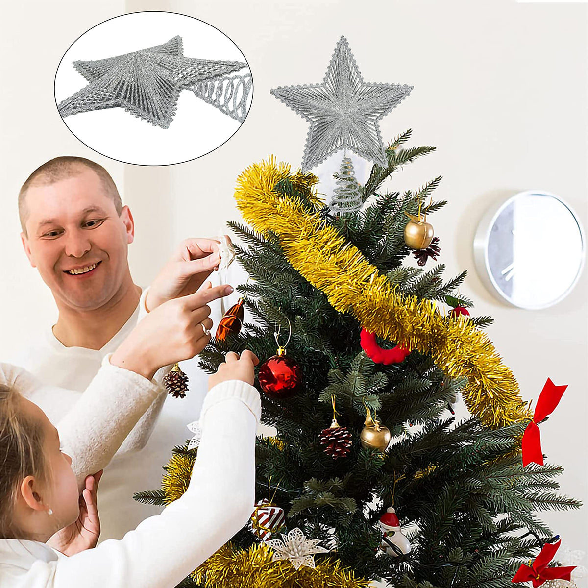 Glitter Star Christmas Tree Topper