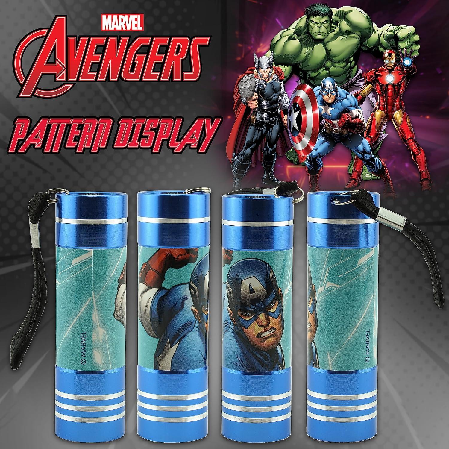 Avengers 9 LEDs Aluminium Torch for Kids - Assorted