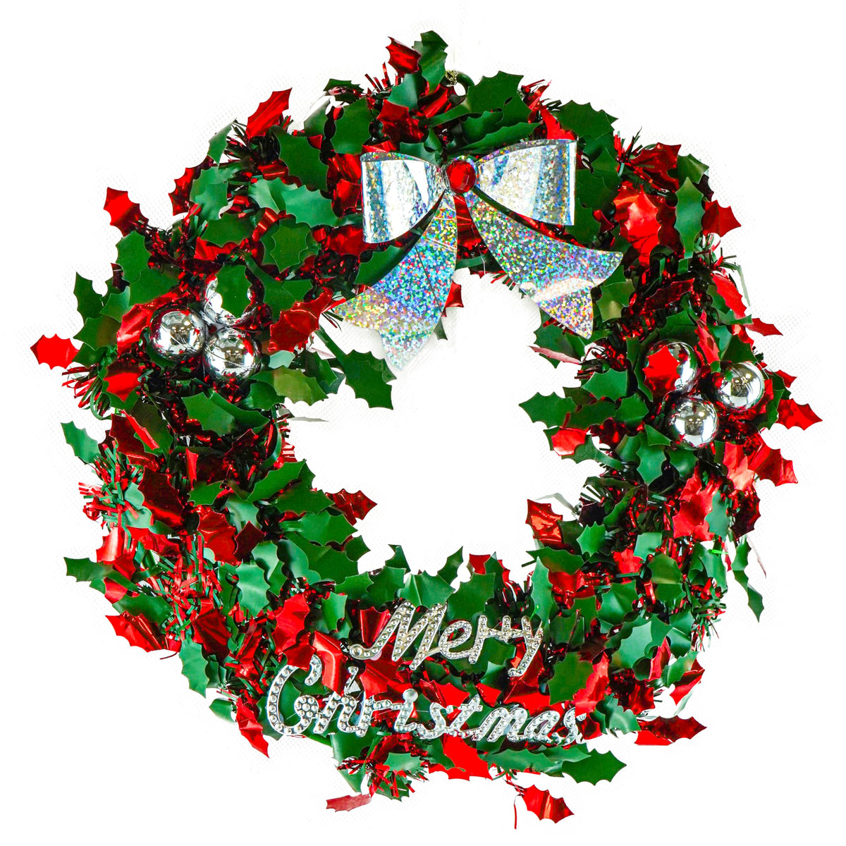 Christmas Home Door Tinsel Wreath 21cm