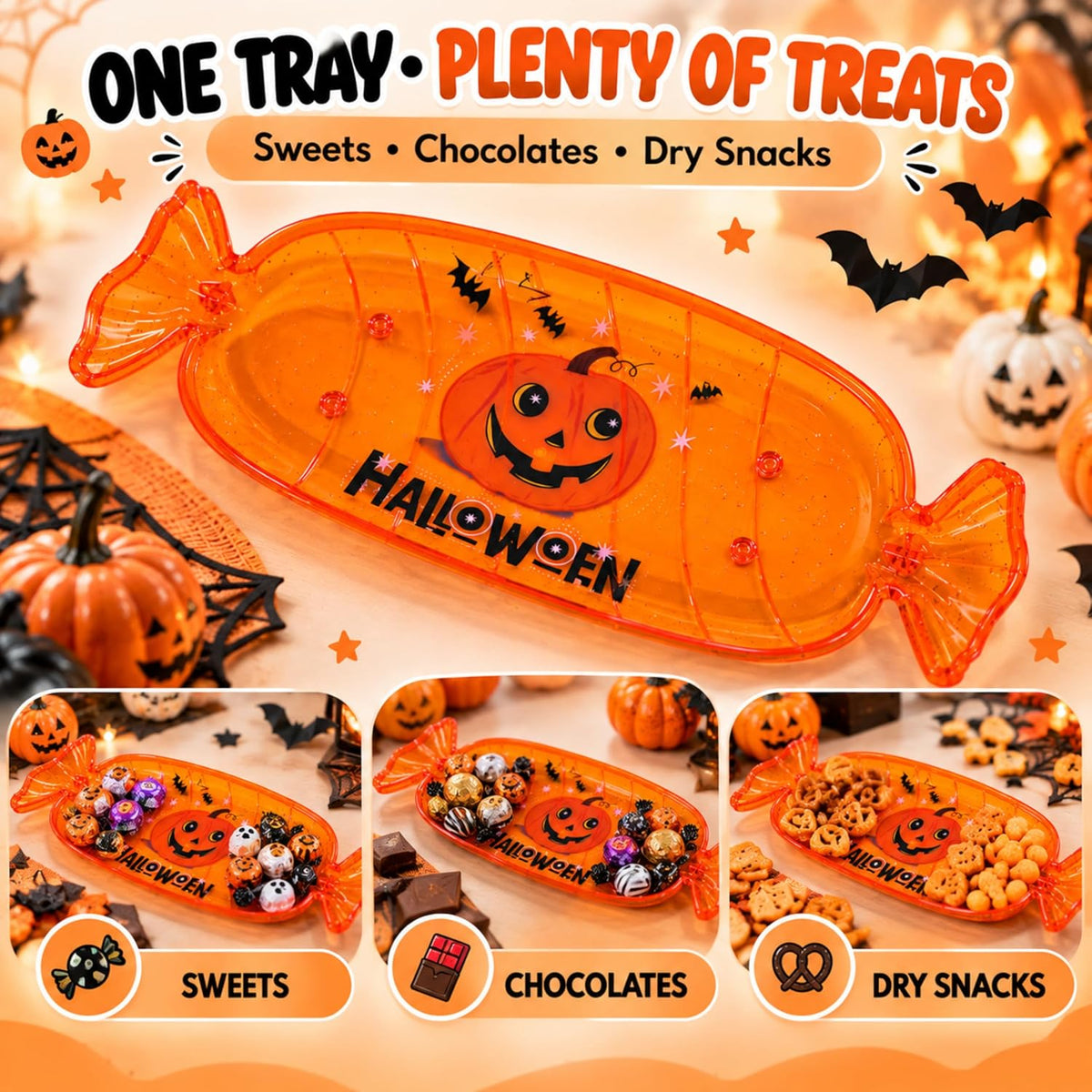 Halloween Candy Plate Orange 35cm