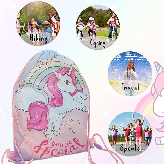 Unicorn Kids Licensed Water Resistant Drawstring Gym Bag – view 4
