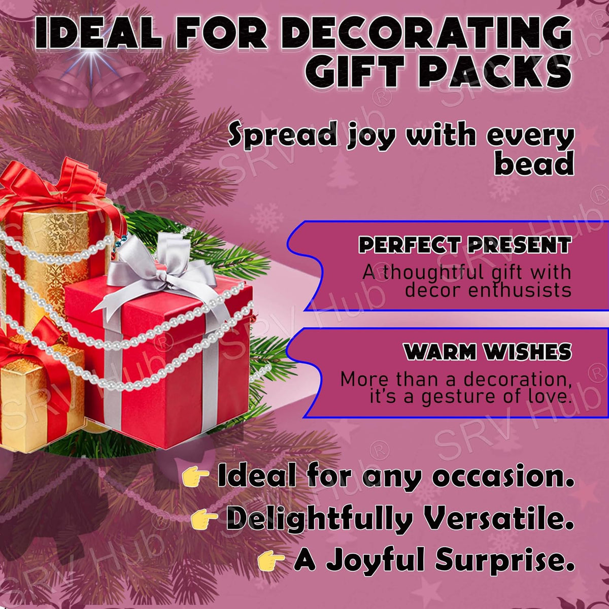 Shiny Bead Garland 8m Christmas Decoration