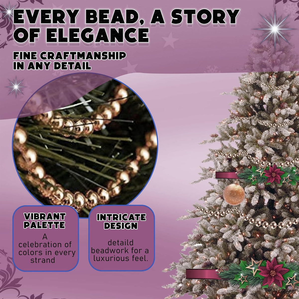 Shiny Bead Garland 8m Christmas Decoration