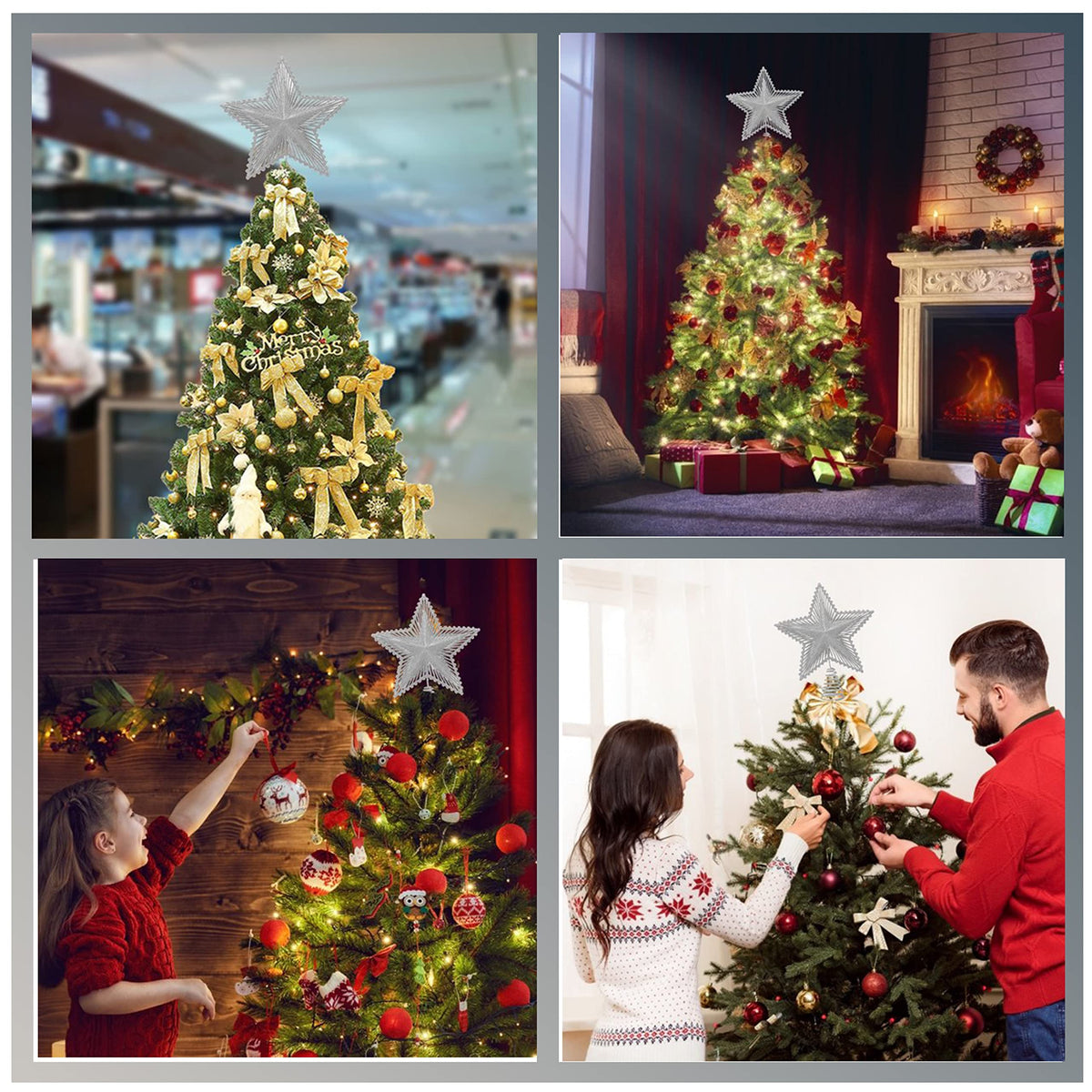Glitter Star Christmas Tree Topper