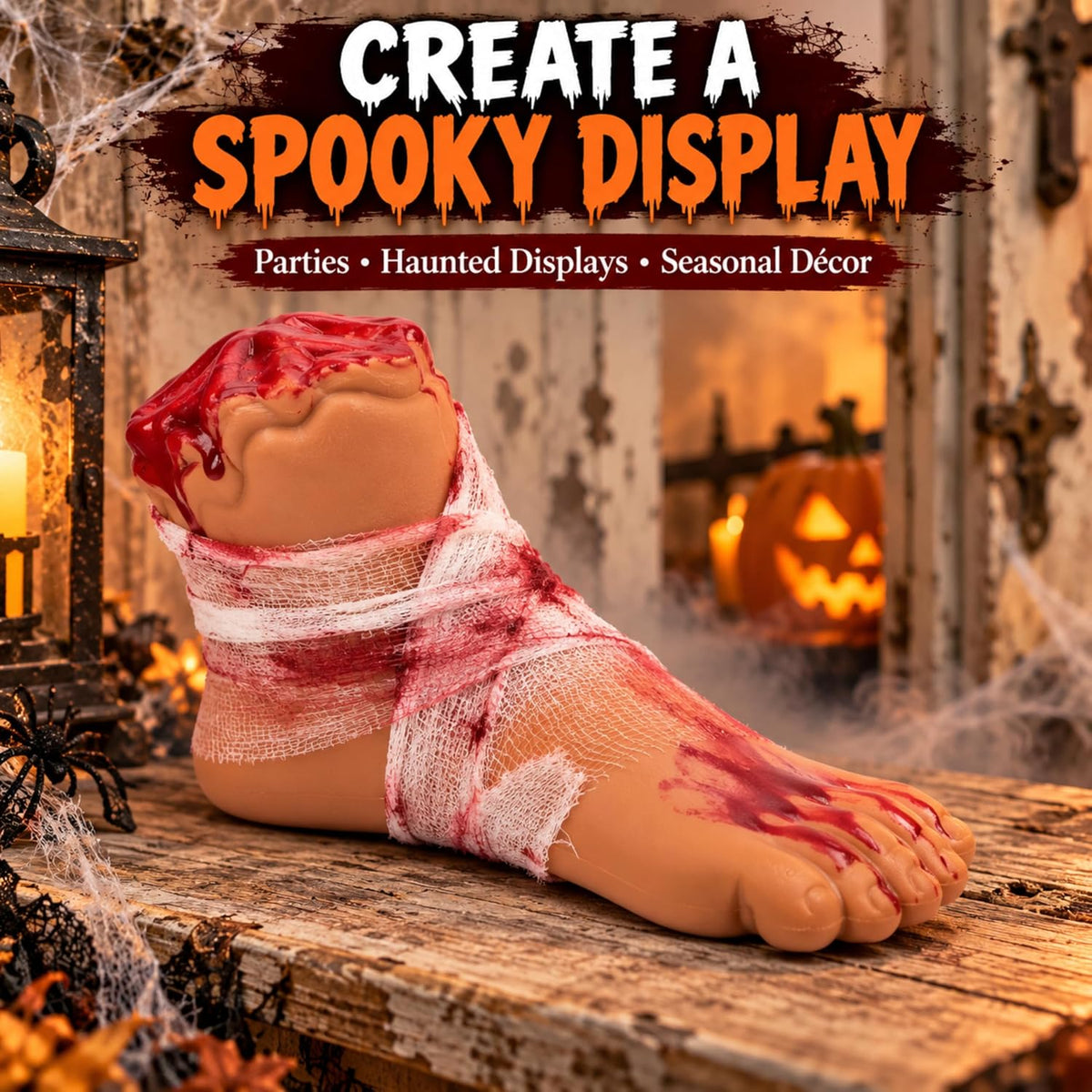 Halloween Bloodied Severed Foot Decorations 19cm