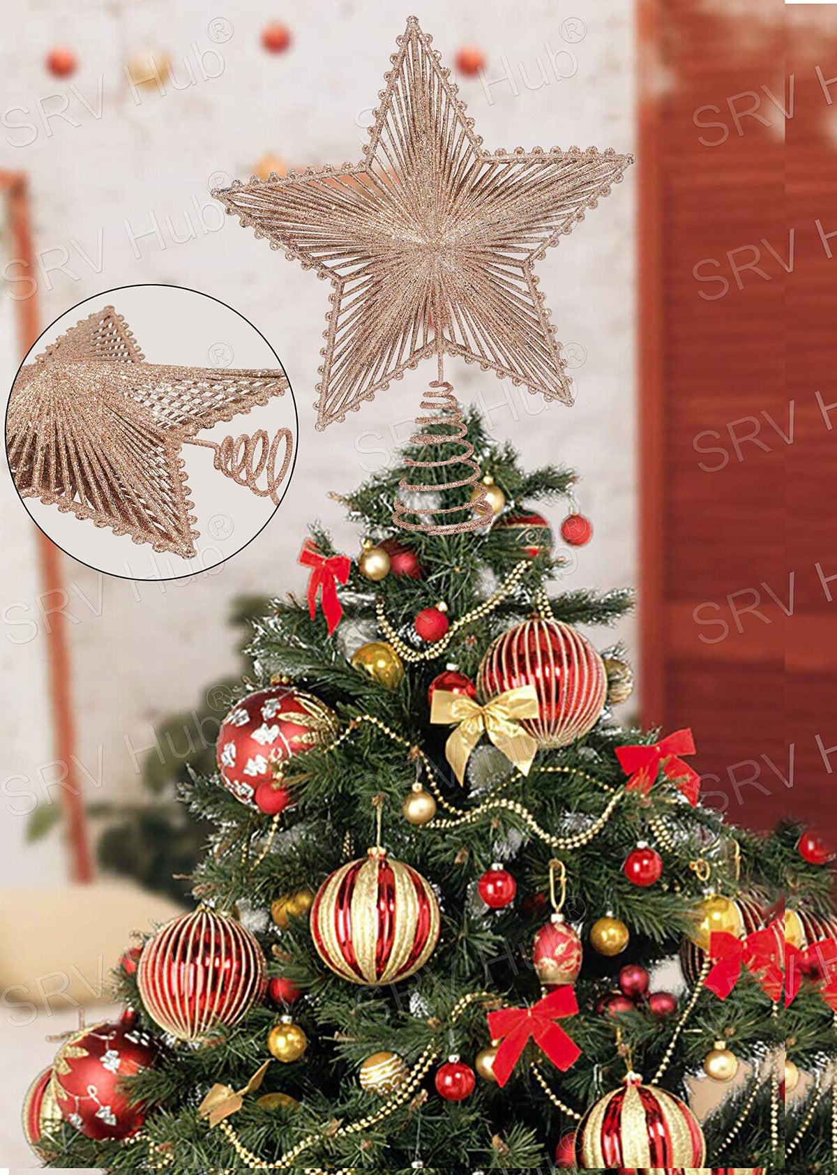 Glitter Star Christmas Tree Topper