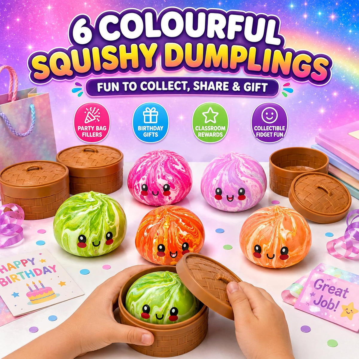 Marble Dumpling Squishy Toy 8.5cm – view 6