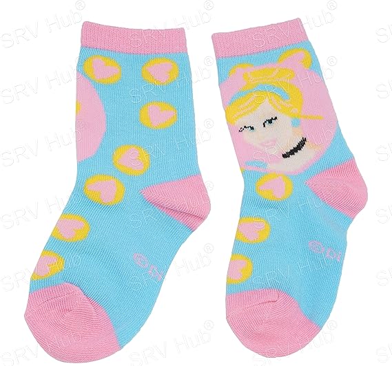 3 Pairs Cotton Cartoon Printed Girls Socks