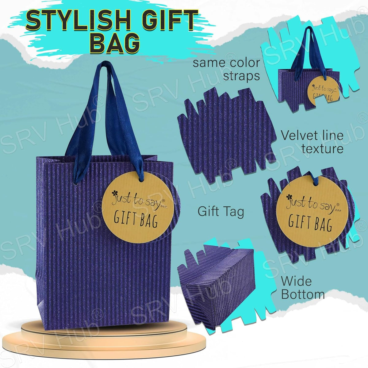 14cm Small Glittery Gift Bag with Handles