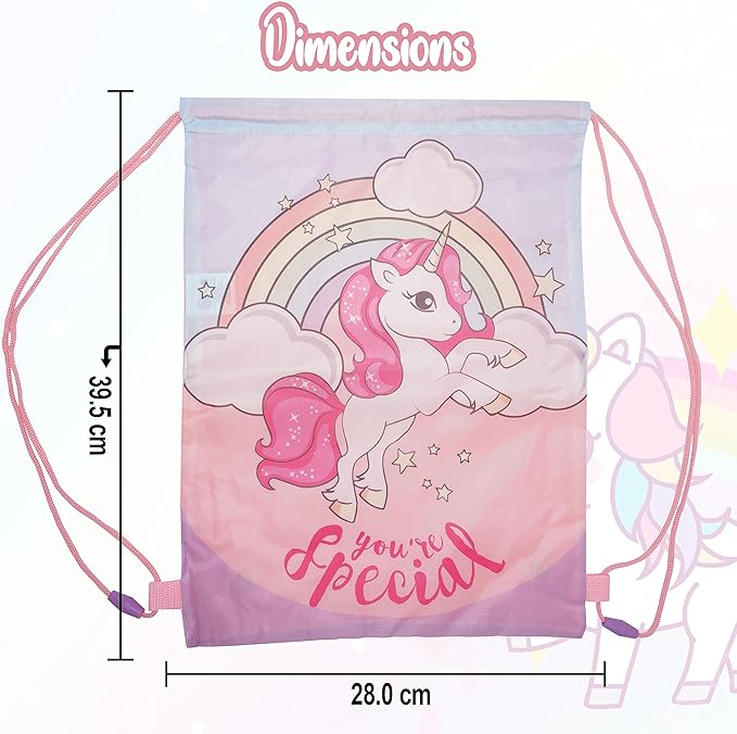 Unicorn Kids Licensed Water Resistant Drawstring Gym Bag – view 5