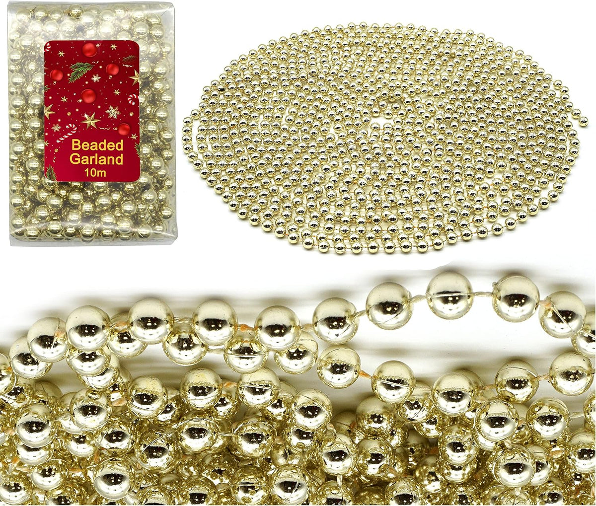 10m Bead Garland Christmas Tree Decoration