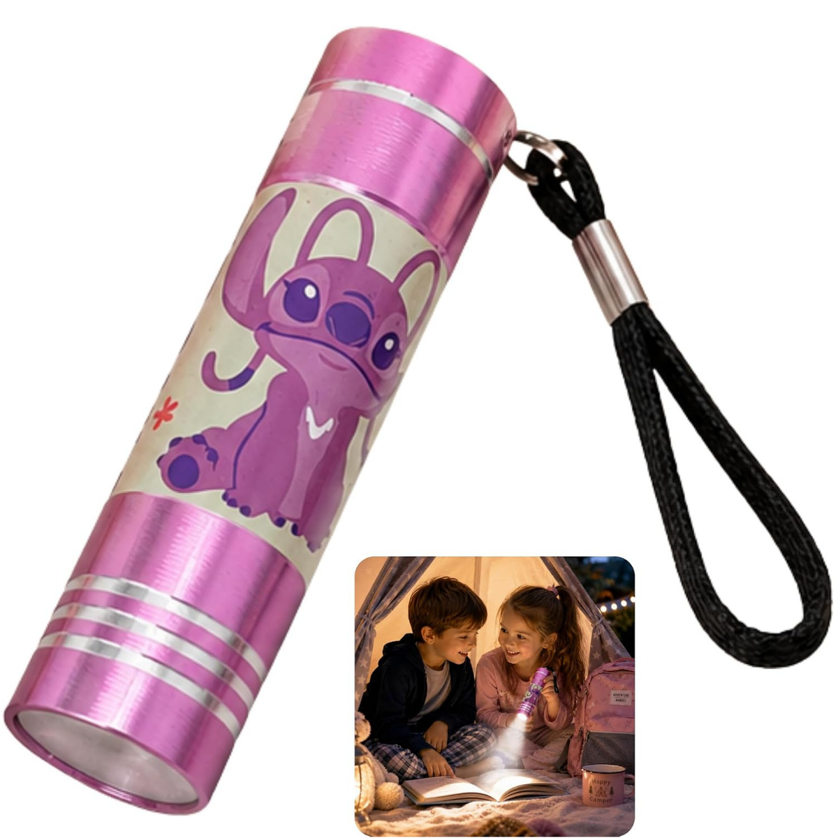 Disney Stitch 9 LED Mini Pink Flashlight 8.7cm