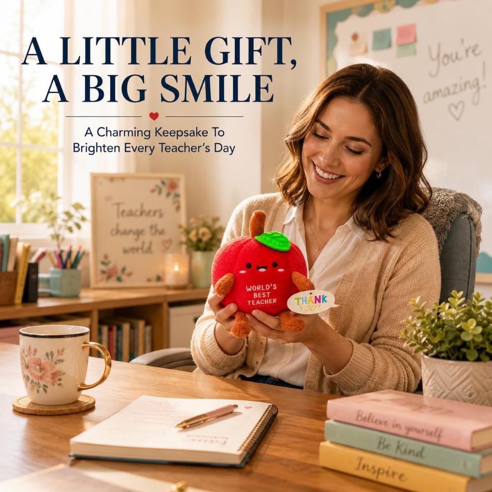 Best Teacher Plush Apple Toy