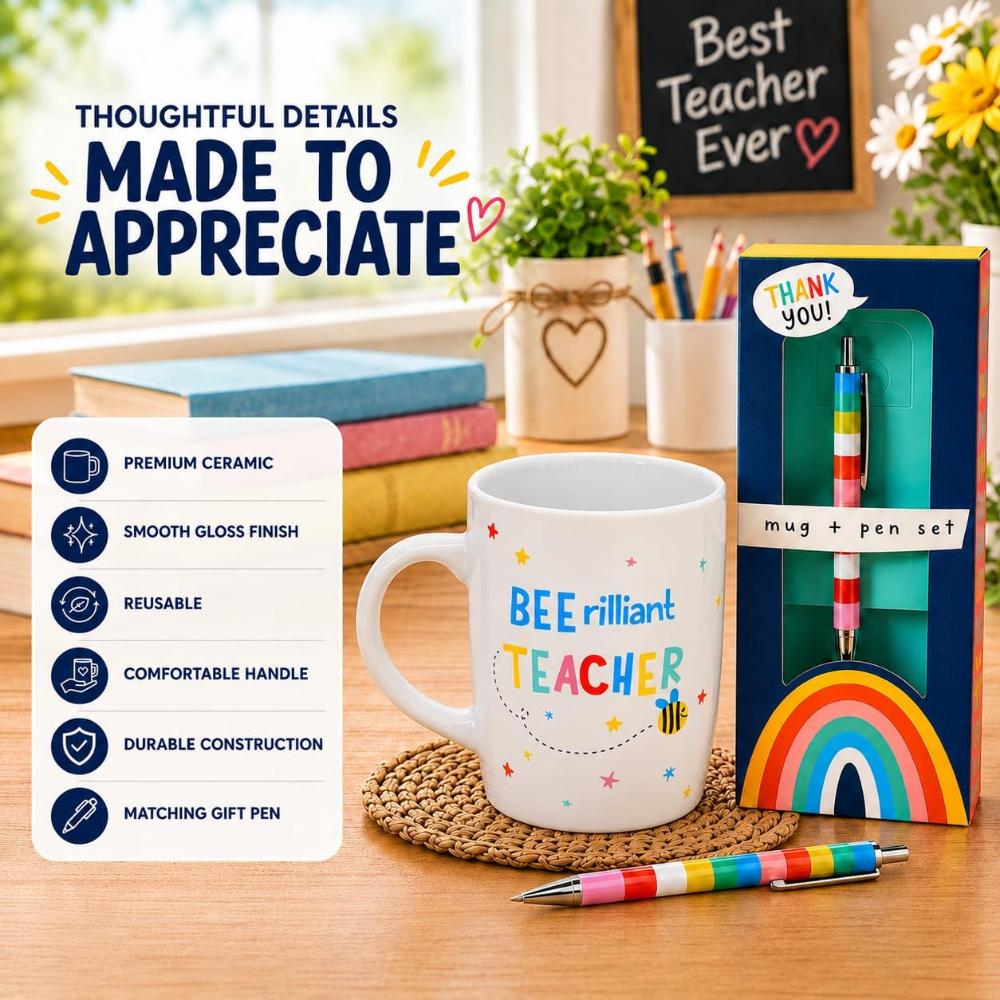 Teacher Ceramic Mug 400ml & Pen Gift Set