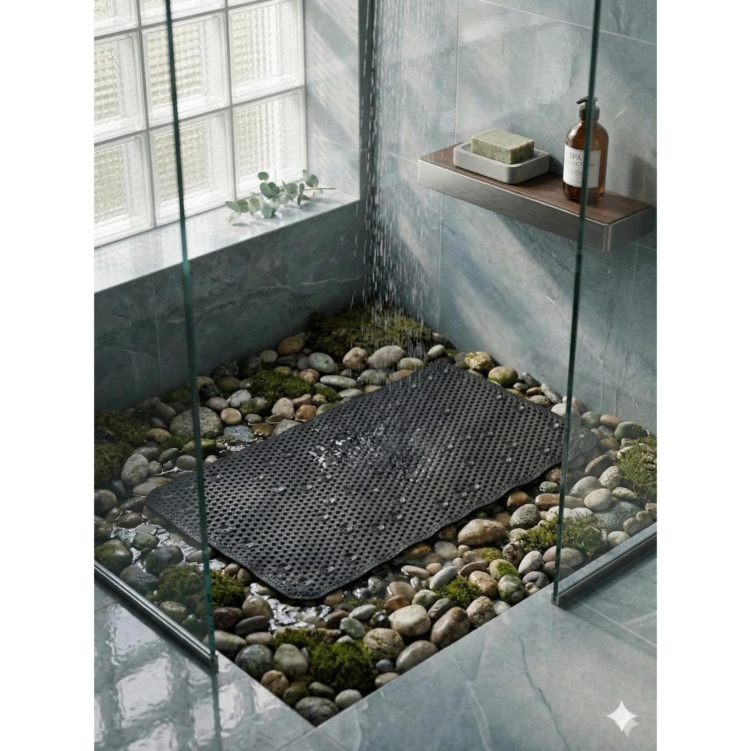 Non Slip Bath Mat with Suction Cups Drain Holes