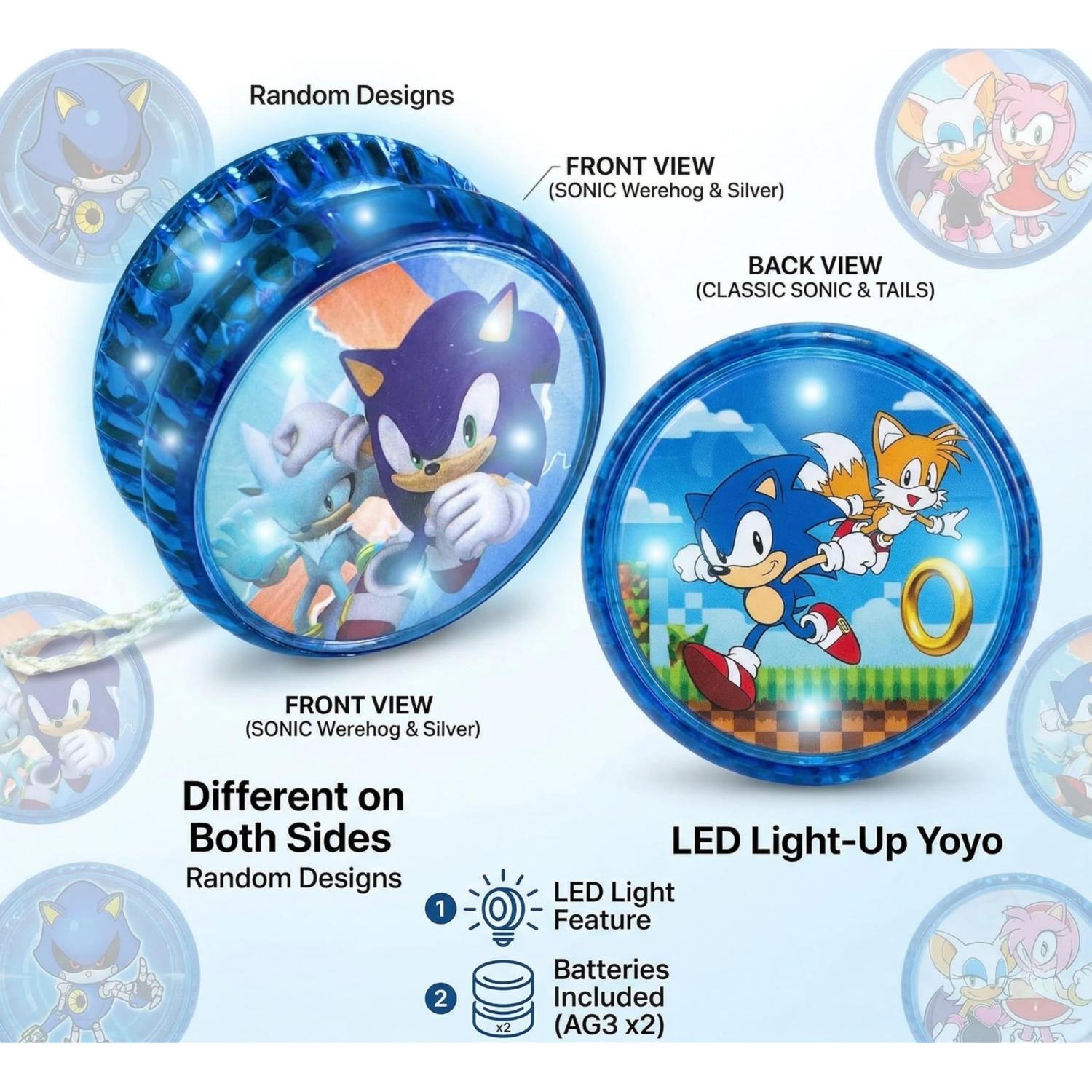 5.5cm Sonic the Hedgehog LED Light-Up YoYo Toys for Kids