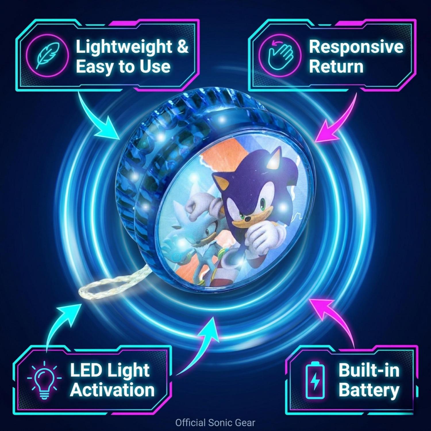 5.5cm Sonic the Hedgehog LED Light-Up YoYo Toys for Kids
