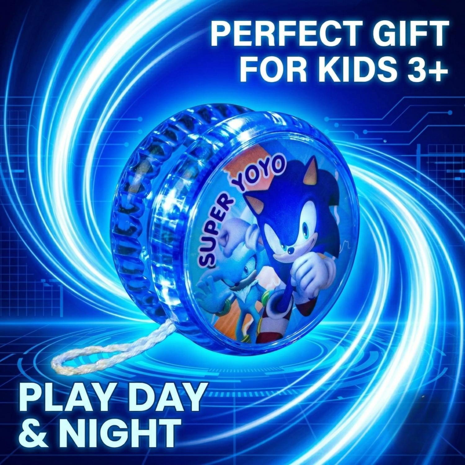 5.5cm Sonic the Hedgehog LED Light-Up YoYo Toys for Kids
