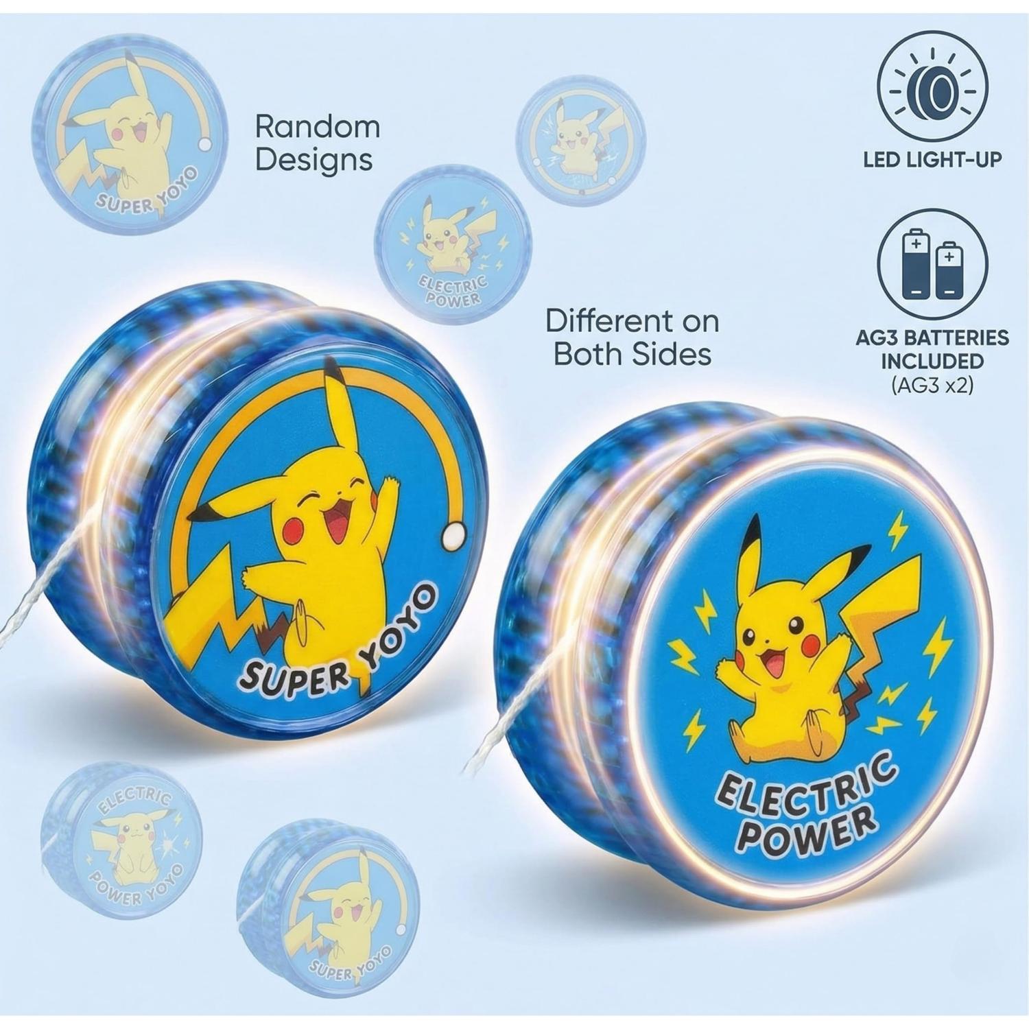 5.5cm Pokemon LED Light-Up YoYo Toys for Kids – Assorted