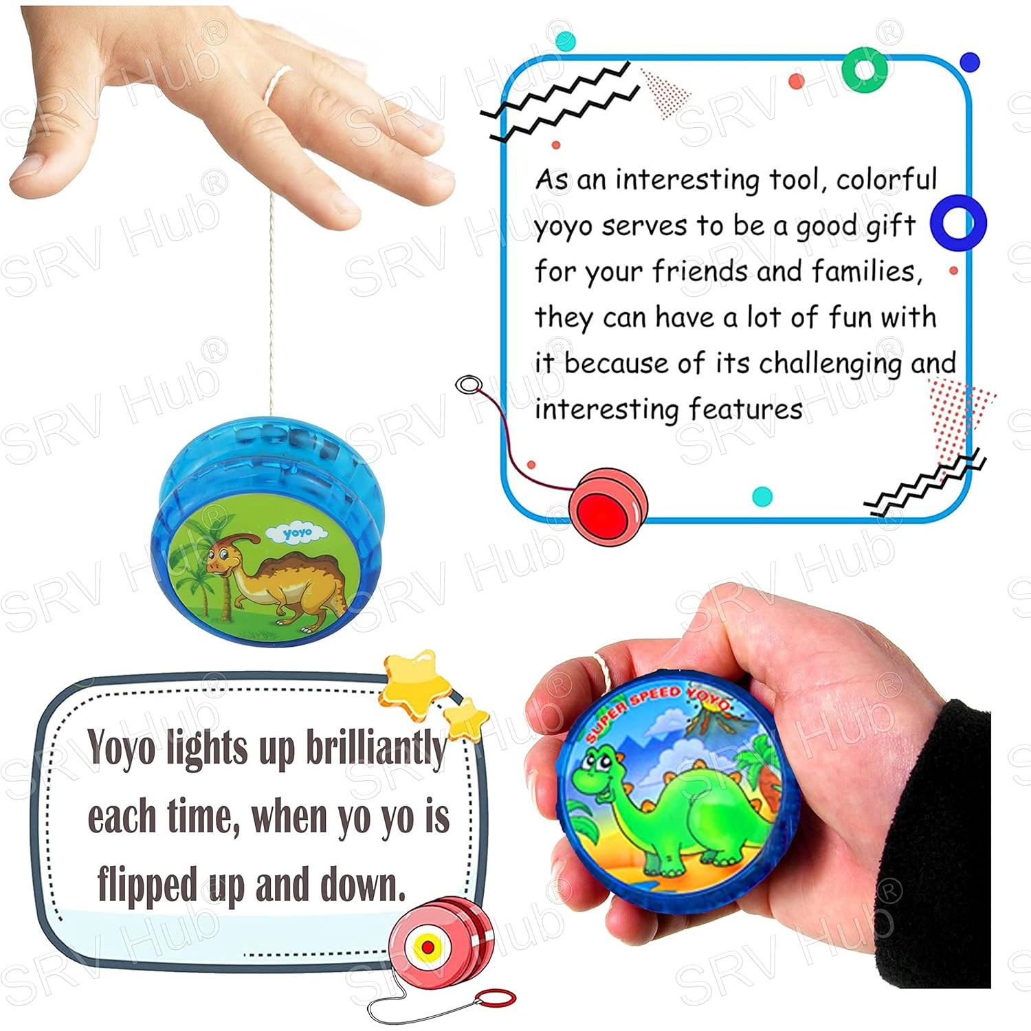 5.5cm Kids Light-Up Dinosaur Yo-Yo Toy with String - Assorted