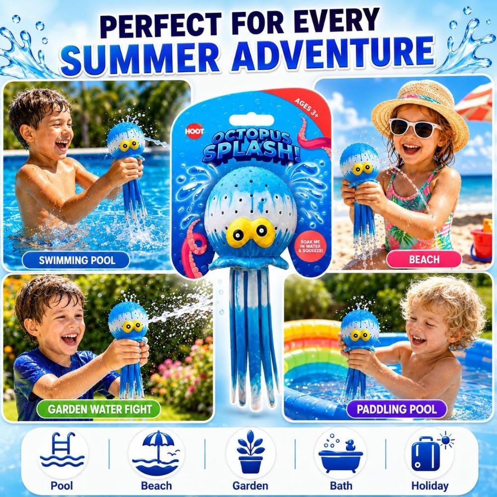 16cm Water Splash Octopus Water Absorption Bath Toy