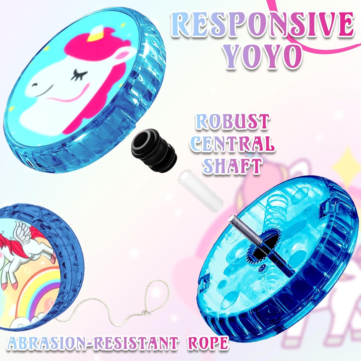 5.5cm LED Light-Up Unicorn Yo-Yos for Kids - Assorted