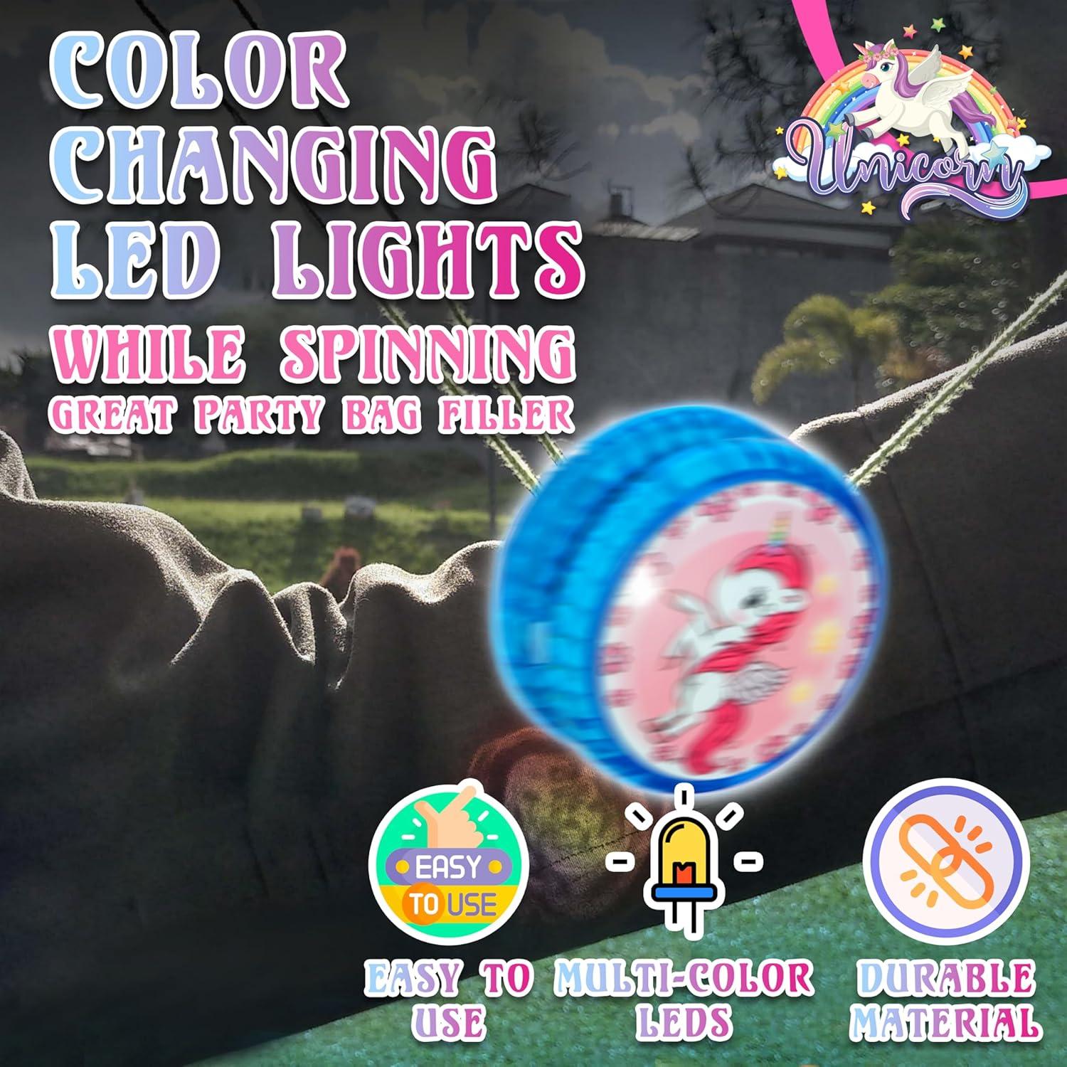 5.5cm LED Light-Up Unicorn Yo-Yos for Kids - Assorted