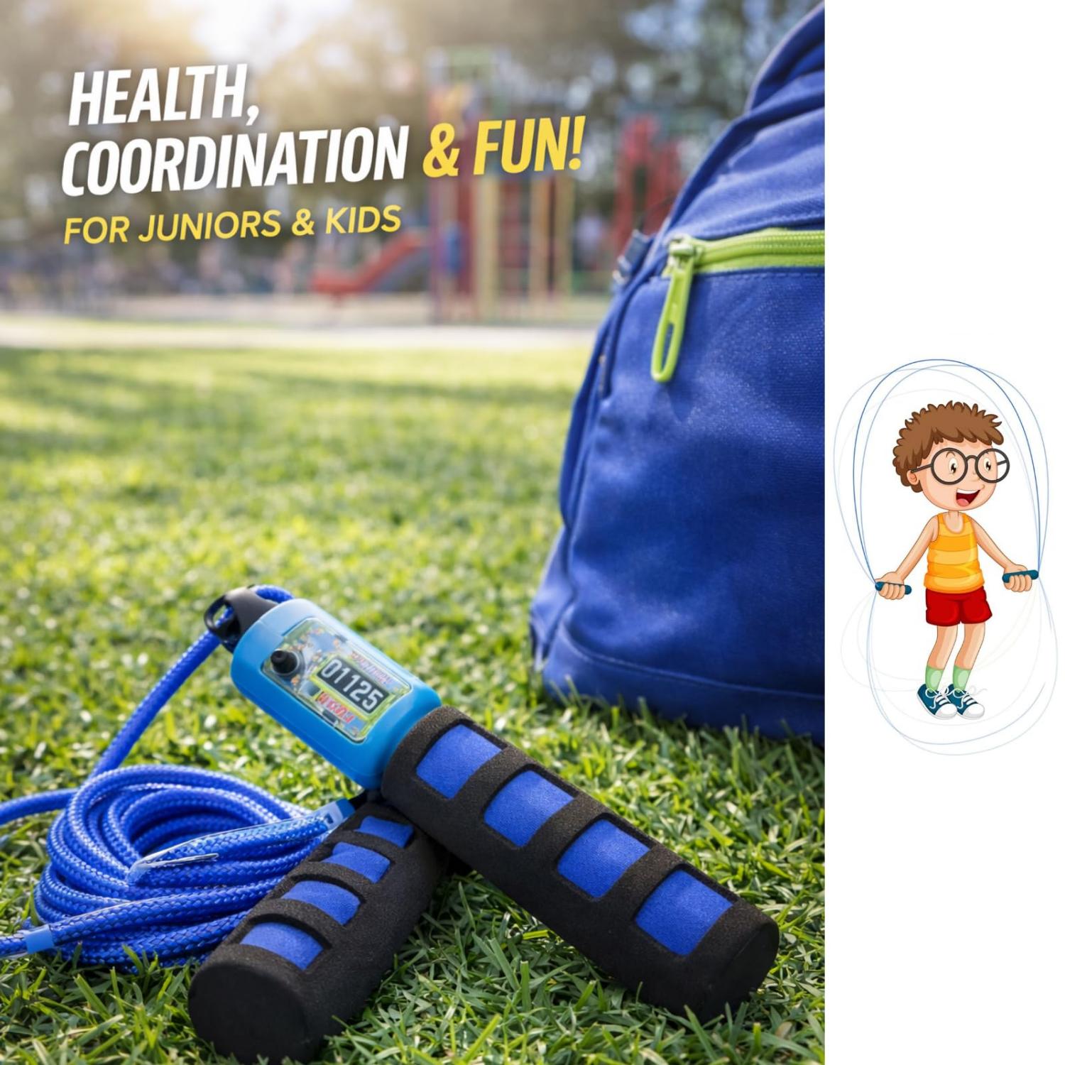 2.7m Adjustable Skipping Rope with Counter - Assorted