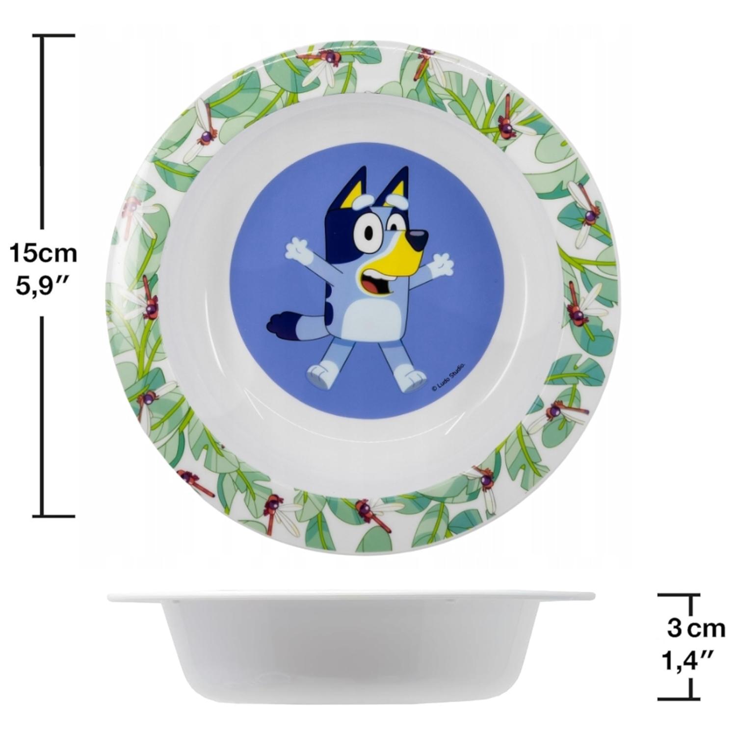 5 Piece Kids Dinnerware Set BPA-Free Plastic Plate Bowl Cup Fork & Spoon