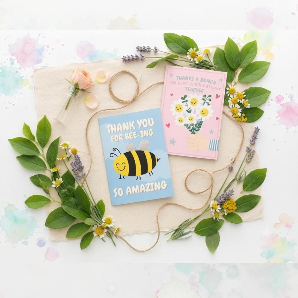 1x Random Teacher Greeting Card with Envelope - 16.5cm