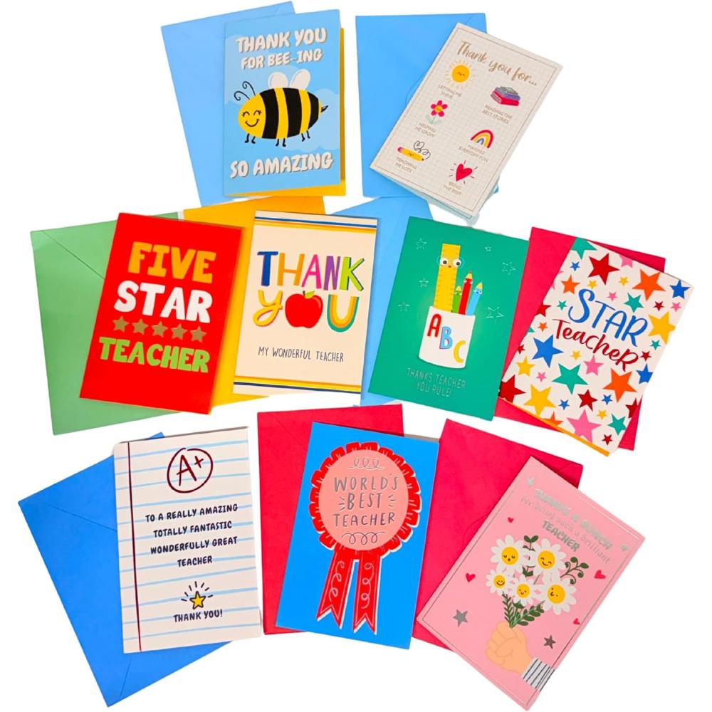 1x Random Teacher Greeting Card with Envelope - 16.5cm