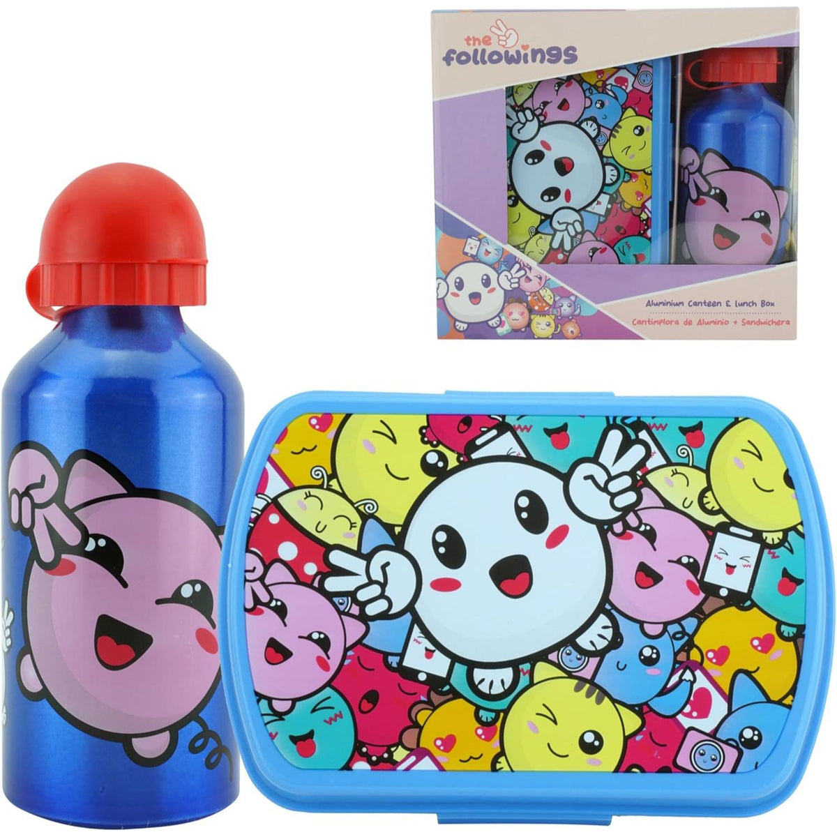 The Followings Kids Licensed Plastic Lunchbox with Aluminium Water Bottle Set