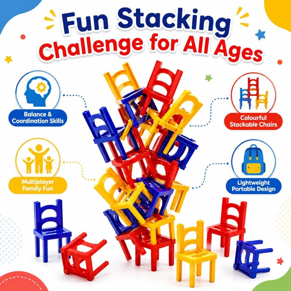 24Pcs Balancing Chairs Stacking Game