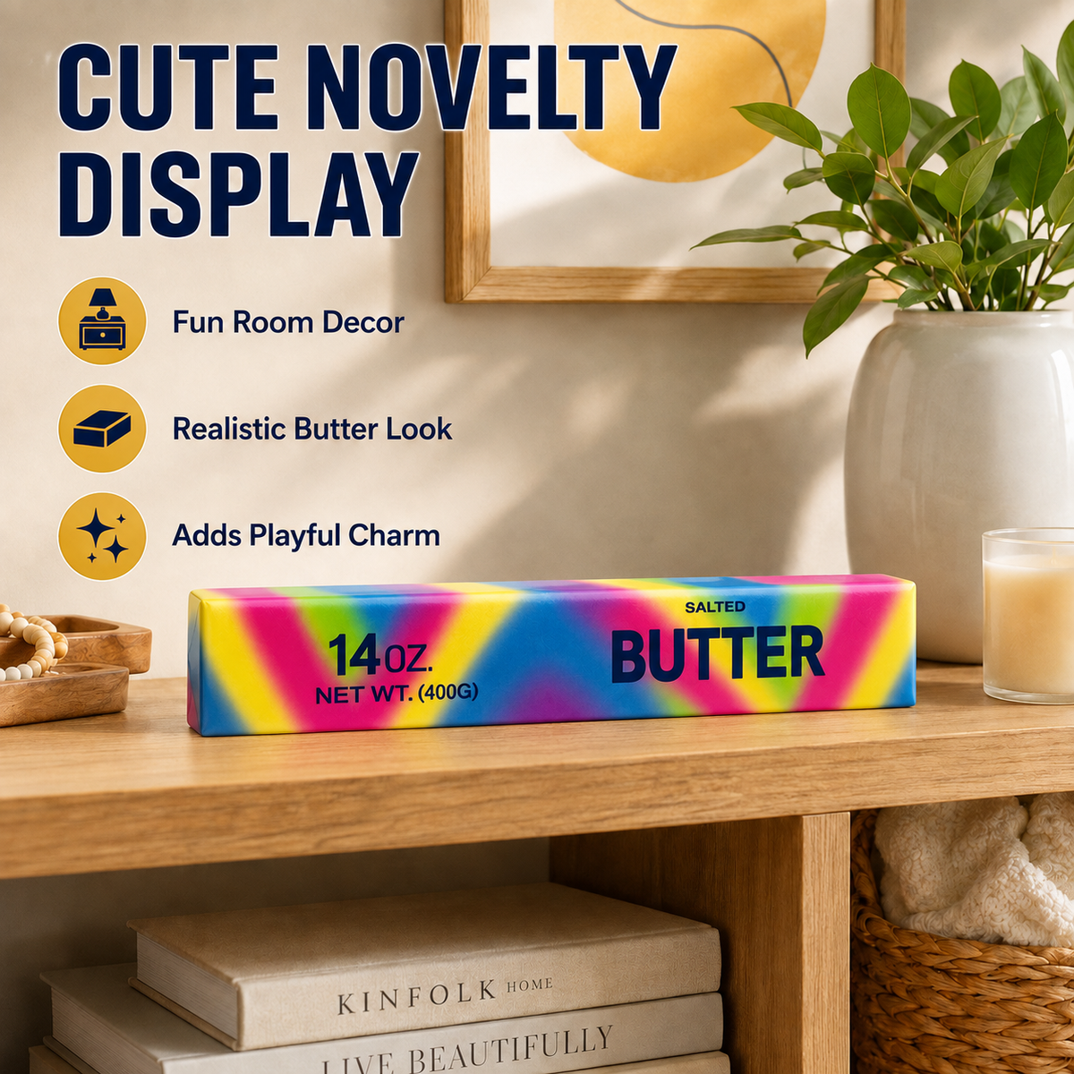 Squishy Butter Stick Slow Rising Sensory Toy - 14oz Rainbow Butter – view 14