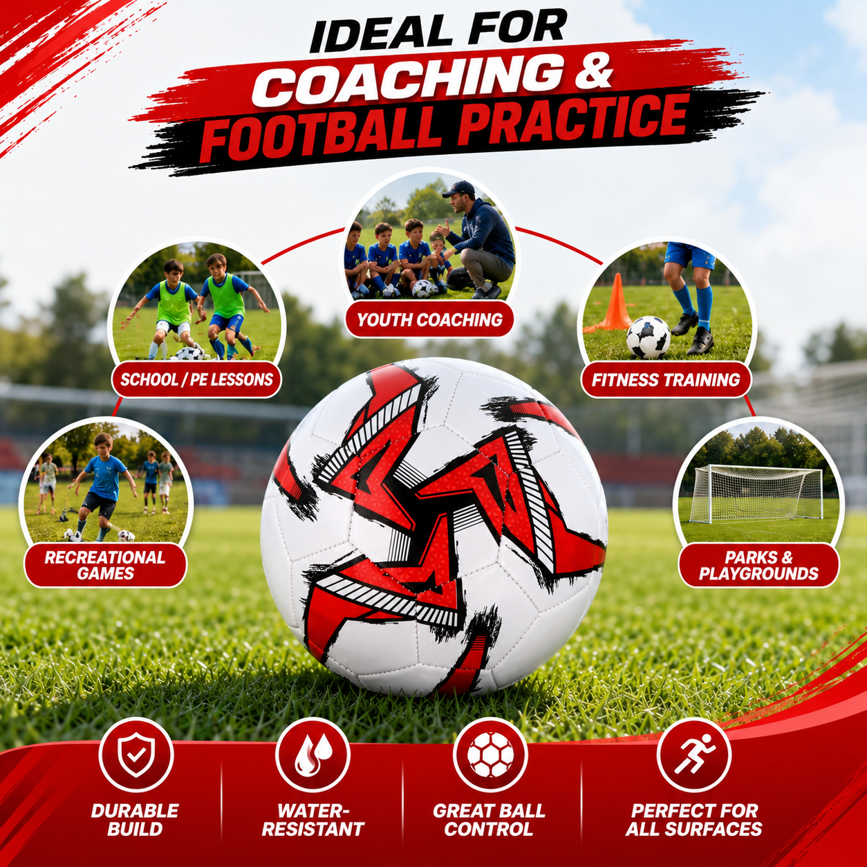 32-Panel Inflatable Football Size 5