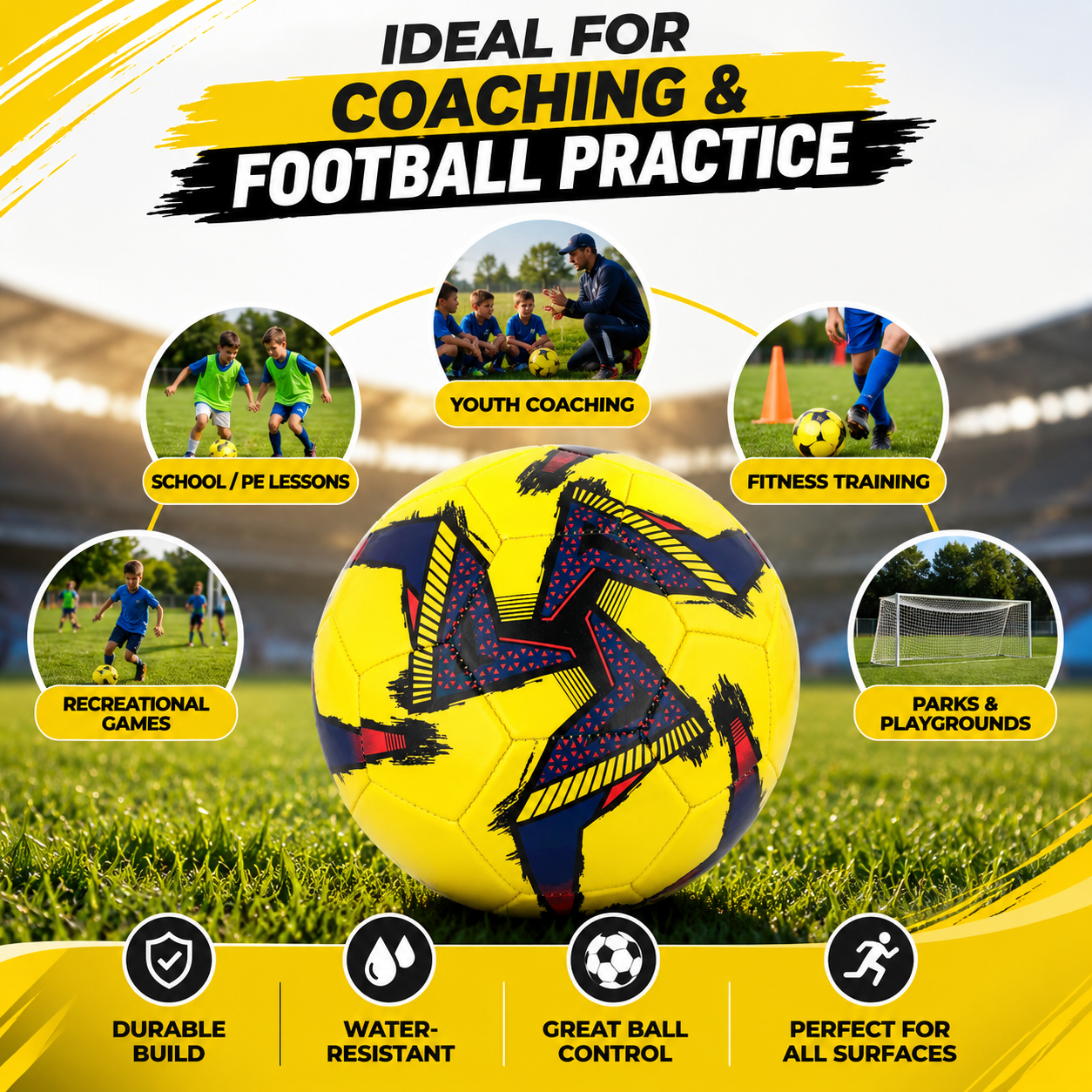 32-Panel Inflatable Football Size 5