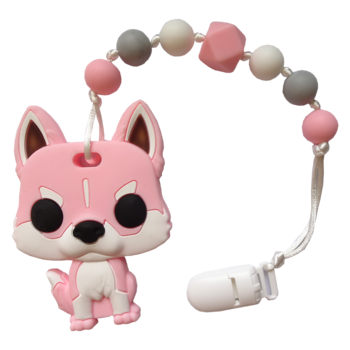 Baby Silicone Teether Pink Husky