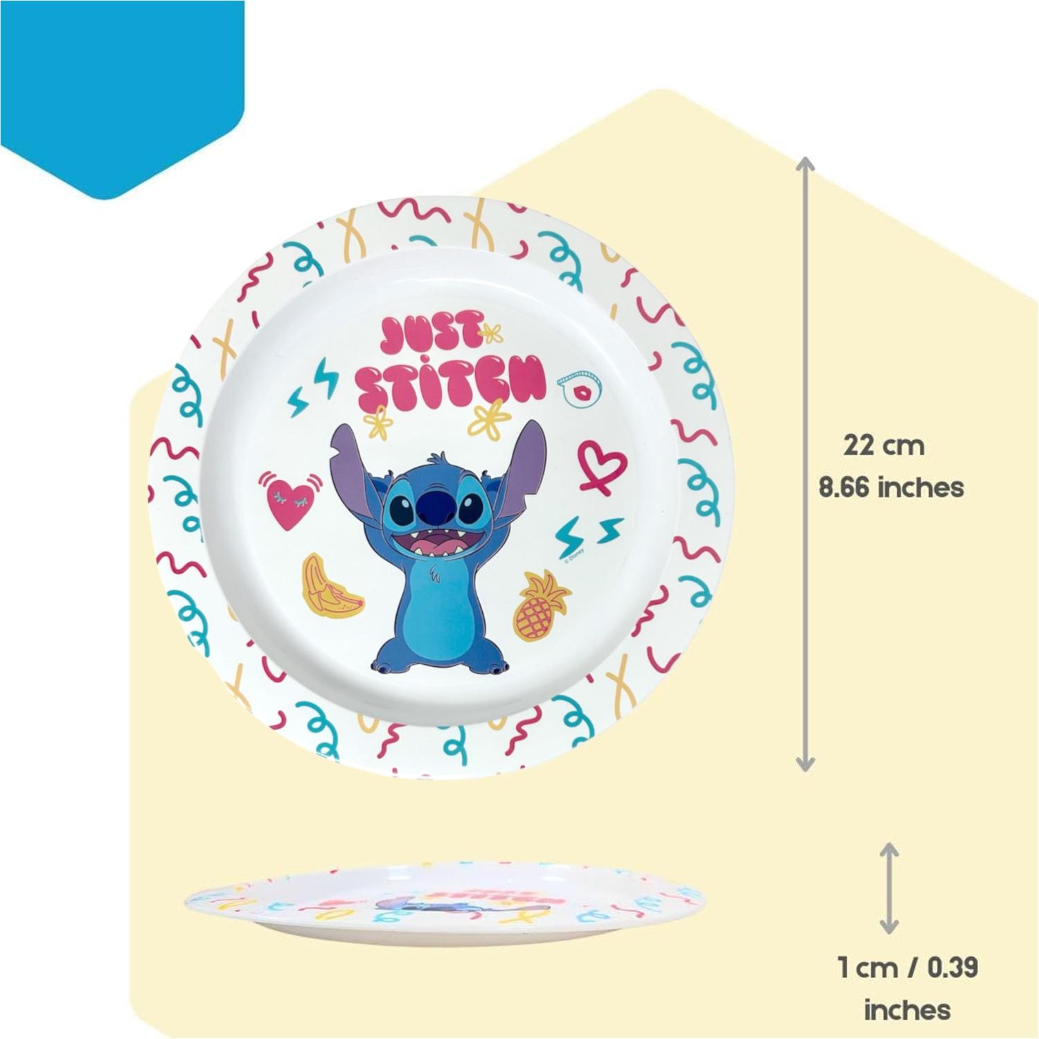 5 Piece Kids Dinnerware Set BPA-Free Plastic Plate Bowl Cup Fork & Spoon