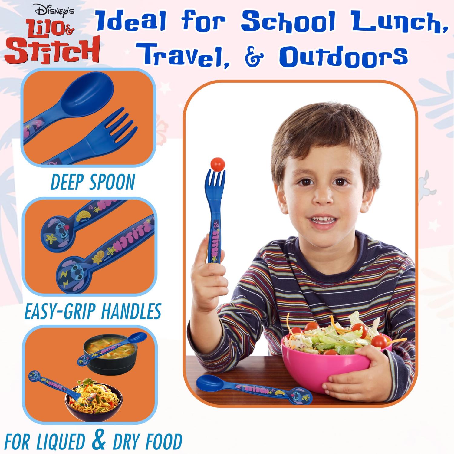 Kids 2 Piece Cutlery Set BPA-Free Plastic Spoon & Fork