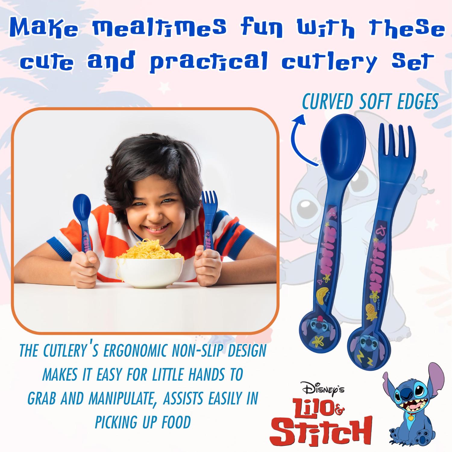 Kids 2 Piece Cutlery Set BPA-Free Plastic Spoon & Fork