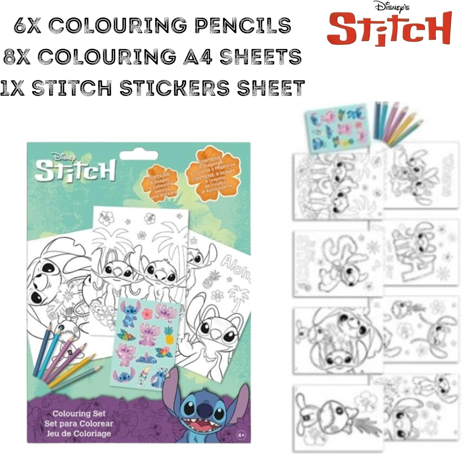 Kids Colouring Activity Set with Pencils - Assorted