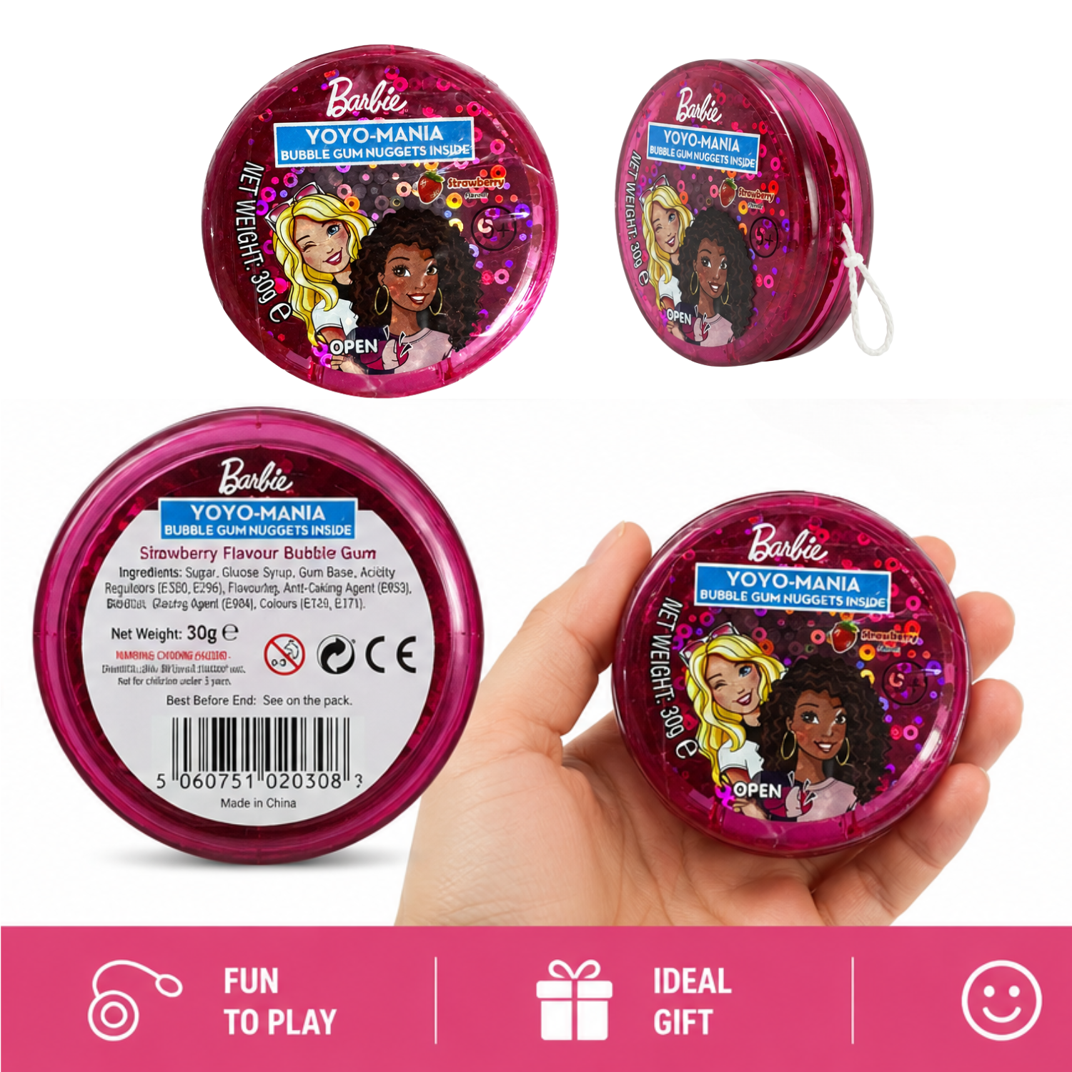 Barbie Yo-Yo with Bubble Gum 30g