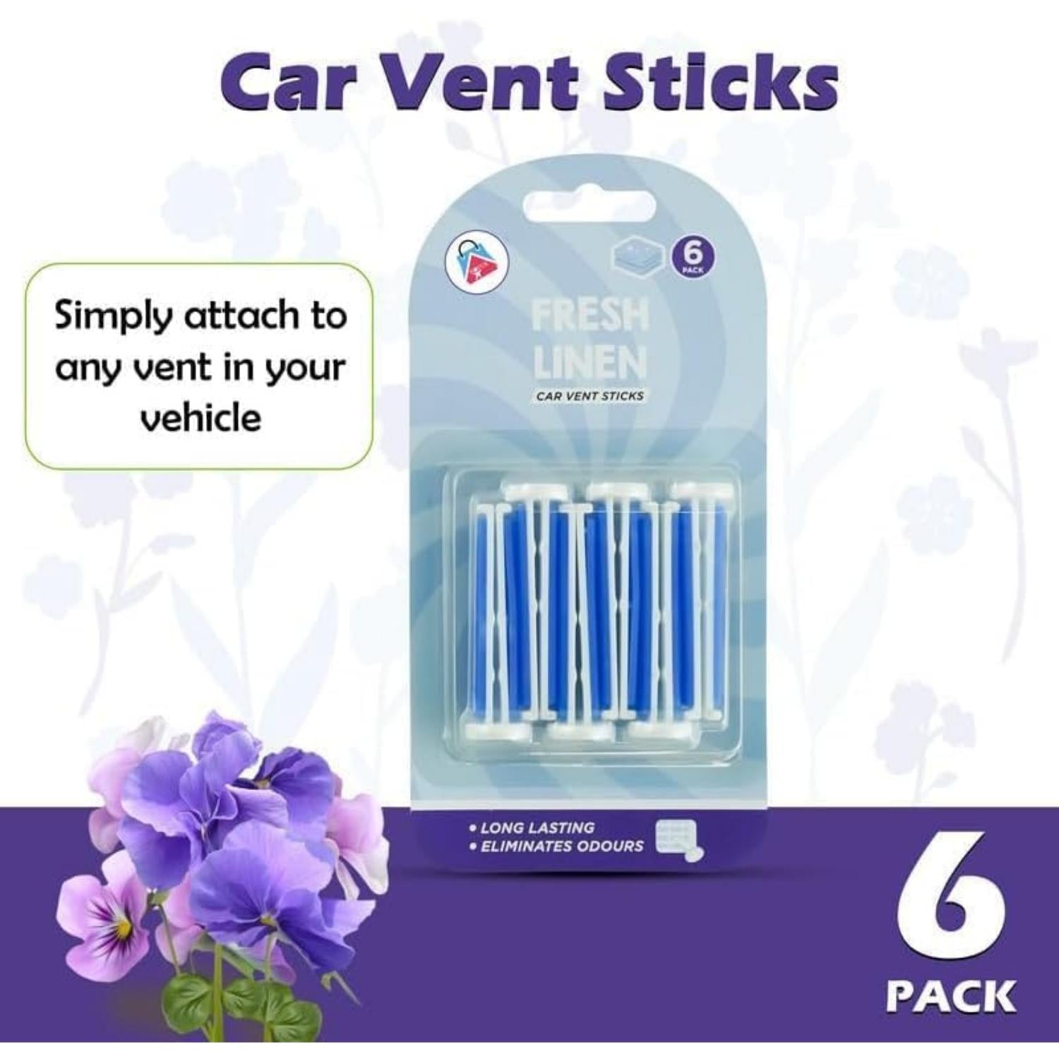 6PK Car Vent Air Freshener Sticks – 6cm
