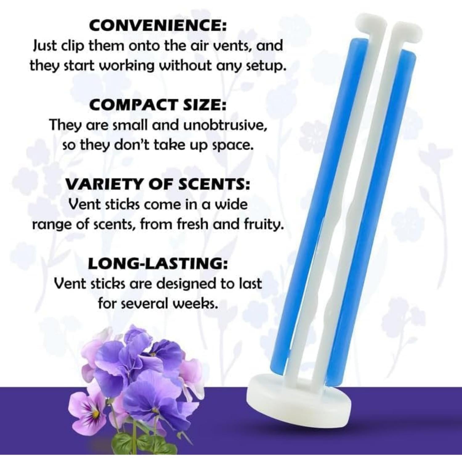 6PK Car Vent Air Freshener Sticks – 6cm